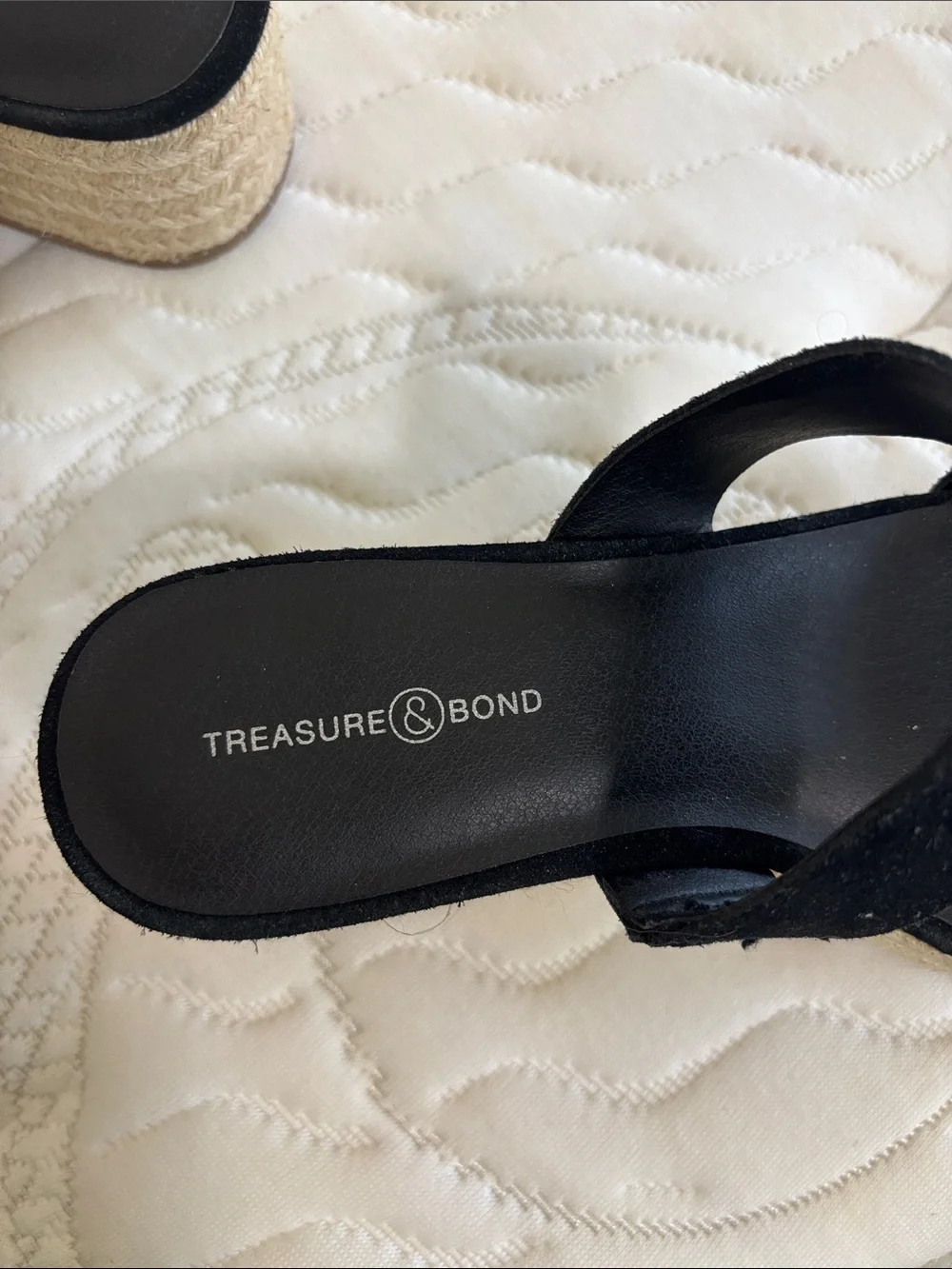 Treasure & Bond Black Suede Espadrille Platform Sandals